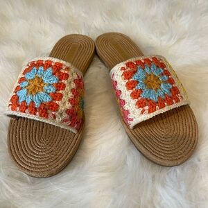 Colorful Crochet Slide Sandals
